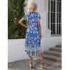 Ekouaer Long Nightgowns for Women with Pockets Short Sleeves Moo Moos for Women Casual Maxi Dress House Dresses S-XXXL(Bohemian Blue)