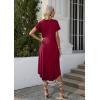 Ekouaer Long Nightgowns for Women with Pockets Short Sleeves Moo Moos for Women Casual Maxi Dress House Dresses S-XXXL(Cherry Red)