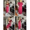 Ekouaer Long Nightgowns for Women with Pockets Short Sleeves Moo Moos for Women Casual Maxi Dress House Dresses S-XXXL(Cherry Red)
