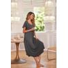 Ekouaer Long Nightgowns for Women with Pockets Short Sleeves Moo Moos for Women Casual Maxi Dress House Dresses S-XXXL(Drak Grey)