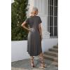 Ekouaer Long Nightgowns for Women with Pockets Short Sleeves Moo Moos for Women Casual Maxi Dress House Dresses S-XXXL(Drak Grey)