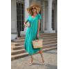 Ekouaer Long Nightgowns for Women with Pockets Short Sleeves Moo Moos for Women Casual Maxi Dress House Dresses S-XXXL(Green)