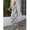 Ekouaer Long Nightgowns for Women with Pockets Short Sleeves Moo Moos for Women Casual Maxi Dress House Dresses S-XXXL(Green Flower)
