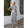 Ekouaer Long Nightgowns for Women with Pockets Short Sleeves Moo Moos for Women Casual Maxi Dress House Dresses S-XXXL(Light Grey)