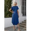 Ekouaer Long Nightgowns for Women with Pockets Short Sleeves Moo Moos for Women Casual Maxi Dress House Dresses S-XXXL(Navy)