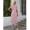 Ekouaer Long Nightgowns for Women with Pockets Short Sleeves Moo Moos for Women Casual Maxi Dress House Dresses S-XXXL(Pink Flower)