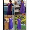 Ekouaer Long Nightgowns for Women with Pockets Short Sleeves Moo Moos for Women Casual Maxi Dress House Dresses S-XXXL(Purple)