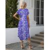 Ekouaer Long Nightgowns for Women with Pockets Short Sleeves Moo Moos for Women Casual Maxi Dress House Dresses S-XXXL(Purple Flower)