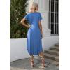 Ekouaer Long Nightgowns for Women with Pockets Short Sleeves Moo Moos for Women Casual Maxi Dress House Dresses S-XXXL(Sky Blue)