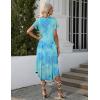 Ekouaer Long Nightgowns for Women with Pockets Short Sleeves Moo Moos for Women Casual Maxi Dress House Dresses S-XXXL(Teal Tie-dye)