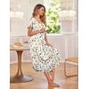 Ekouaer Long Nightgowns for Women with Pockets Short Sleeves Moo Moos for Women Casual Maxi Dress House Dresses S-XXXL(White Flowers)