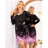 Ekouaer Long Sleeve Nightgowns for Women Sexy Lace Night Shirt V Neck Sleep Shirt Soft Sleepwear(Black Sakura)