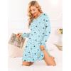 Ekouaer Long Sleeve Nightgowns for Women Sexy Lace Night Shirt V Neck Sleep Shirt Soft Sleepwear(Blue Planet)