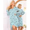 Ekouaer Long Sleeve Nightgowns for Women Sexy Lace Night Shirt V Neck Sleep Shirt Soft Sleepwear(Blue Planet)