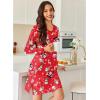 Ekouaer Long Sleeve Nightgowns for Women Sexy Lace Night Shirt V Neck Sleep Shirt Soft Sleepwear(Christmas Santa 2)