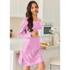 Ekouaer Long Sleeve Nightgowns for Women Sexy Lace Night Shirt V Neck Sleep Shirt Soft Sleepwear(Pink Florals)