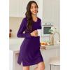 Ekouaer Long Sleeve Nightgowns for Women Sexy Lace Night Shirt V Neck Sleep Shirt Soft Sleepwear(Purple)