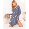 Ekouaer Long Sleeve Nightgowns for Women Sexy Lace Night Shirt V Neck Sleep Shirt Soft Sleepwear(Star)