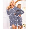 Ekouaer Long Sleeve Nightgowns for Women Sexy Lace Night Shirt V Neck Sleep Shirt Soft Sleepwear(Star)