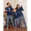 Ekouaer Matching Family Sets Christmas Pajamas Set Xmas PJS Sleepwear Soft Christmas Matching Jammies(Blue Snowman)