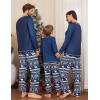 Ekouaer Matching Family Sets Christmas Pajamas Set Xmas PJS Sleepwear Soft Christmas Matching Jammies(Blue Snowman)