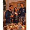 Ekouaer Matching Family Sets Christmas Pajamas Set Xmas PJS Sleepwear Soft Christmas Matching Jammies(Blue Snowman)