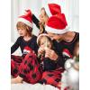 Ekouaer Matching Family Sets Christmas Pajamas Set Xmas PJS Sleepwear Soft Christmas Matching Jammies(Christmas Hat Plaid)
