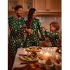 Ekouaer Matching Family Sets Christmas Pajamas Set Xmas PJS Sleepwear Soft Christmas Matching Jammies(Green Santa)