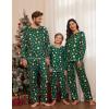 Ekouaer Matching Family Sets Christmas Pajamas Set Xmas PJS Sleepwear Soft Christmas Matching Jammies(Green Santa)