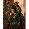 Ekouaer Matching Family Sets Christmas Pajamas Set Xmas PJS Sleepwear Soft Christmas Matching Jammies(Green Santa)