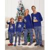 Ekouaer Matching Family Sets Christmas Pajamas Set Xmas PJS Sleepwear Soft Christmas Matching Jammies(Navy Elk Snowflake)