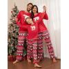 Ekouaer Matching Family Sets Christmas Pajamas Set Xmas PJS Sleepwear Soft Christmas Matching Jammies(Red)