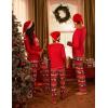 Ekouaer Matching Family Sets Christmas Pajamas Set Xmas PJS Sleepwear Soft Christmas Matching Jammies(Red)