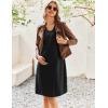 Ekouaer Maternity Nursing Dress Nightgown Labor and Delivery Gown Sleeveless Pregnancy Breastfeeding Dresses(Black)