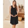 Ekouaer Maternity Nursing Dress Nightgown Labor and Delivery Gown Sleeveless Pregnancy Breastfeeding Dresses(Black)