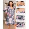 Ekouaer Maternity Nursing Gown and Robe Set 2 Piece Waffle Breastfeeding Nightgown 3 in 1 Labor and Delivery Hospital Gown(Grey Floral)