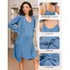 Ekouaer Maternity Nursing Gown and Robe Set 2 Piece Waffle Breastfeeding Nightgown 3 in 1 Labor and Delivery Hospital Gown(Navy Blue)