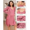 Ekouaer Maternity Nursing Gown and Robe Set 2 Piece Waffle Breastfeeding Nightgown 3 in 1 Labor and Delivery Hospital Gown(Rust)
