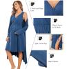 Ekouaer Maternity Nursing Gown and Robe Set Labor Delivery Nursing Nightgowns for Breastfeeding Pregnancy Clothes(Blue)