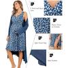 Ekouaer Maternity Nursing Gown and Robe Set Labor Delivery Nursing Nightgowns for Breastfeeding Pregnancy Clothes(Blue Daisy)