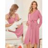 Ekouaer Maternity Nursing Gown and Robe Set Labor Delivery Nursing Nightgowns for Breastfeeding Pregnancy Clothes(Coral Pink)