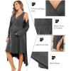 Ekouaer Maternity Nursing Gown and Robe Set Labor Delivery Nursing Nightgowns for Breastfeeding Pregnancy Clothes(Darkgrey)