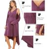 Ekouaer Maternity Nursing Gown and Robe Set Labor Delivery Nursing Nightgowns for Breastfeeding Pregnancy Clothes(Gray Purple)