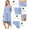 Ekouaer Maternity Nursing Gown and Robe Set Labor Delivery Nursing Nightgowns for Breastfeeding Pregnancy Clothes(Light Blue)