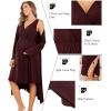 Ekouaer Maternity Nursing Gown and Robe Set Labor Delivery Nursing Nightgowns for Breastfeeding Pregnancy Clothes(Maroon)