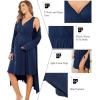 Ekouaer Maternity Nursing Gown and Robe Set Labor Delivery Nursing Nightgowns for Breastfeeding Pregnancy Clothes(Navy Blue)