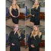 Ekouaer Maternity Nursing Gown and Robe Set Lace Nursing Nightgown for Breastfeeding Labor Delivery gowns for Hospital(A Black)