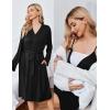Ekouaer Maternity Nursing Gown and Robe Set Lace Nursing Nightgown for Breastfeeding Labor Delivery gowns for Hospital(A Black)