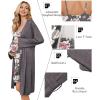 Ekouaer Maternity Nursing Gown and Robe Set Lace Nursing Nightgown for Breastfeeding Labor Delivery gowns for Hospital(A Light Grey Flower)