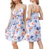 Ekouaer Maternity Nursing Gown and Robe Set Lace Nursing Nightgown for Breastfeeding Labor Delivery gowns for Hospital(Blue Flower)